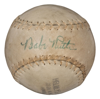 Early 1940s Babe Ruth Signed Softball (JSA)